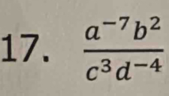  (a^(-7)b^2)/c^3d^(-4) 