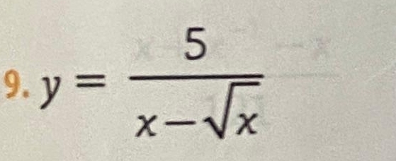 y= 5/x-sqrt(x) 