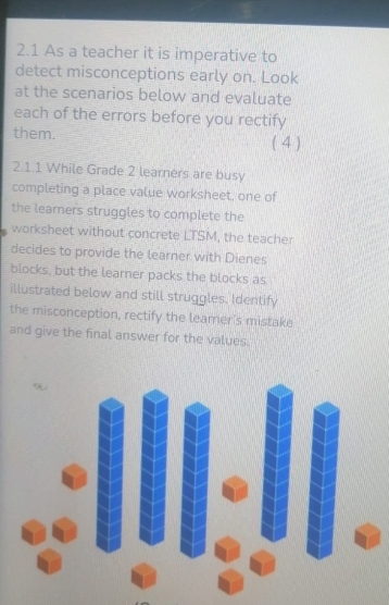 Solved: 2.1 As a teacher it is imperative to detect misconceptions ...