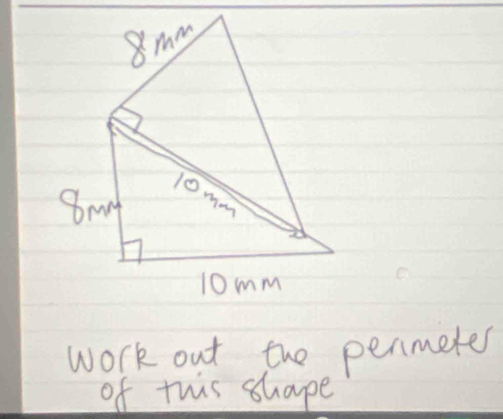 work out the permetes 
of this shape