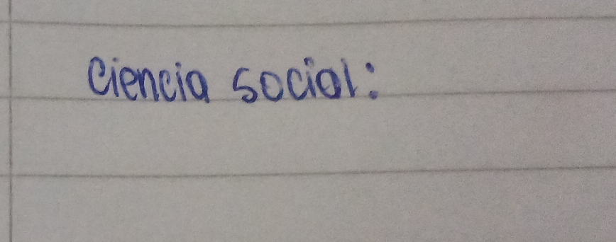 ciencia social: