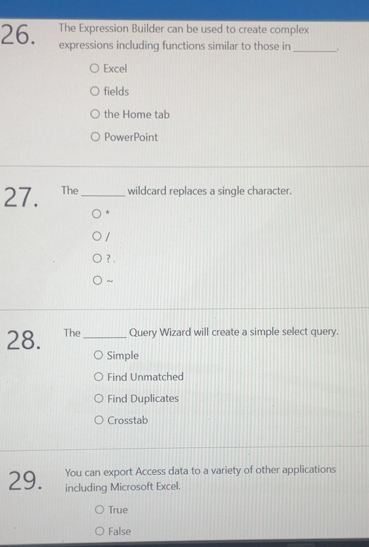 Solved: The Expression Builder can be used to create complex ...