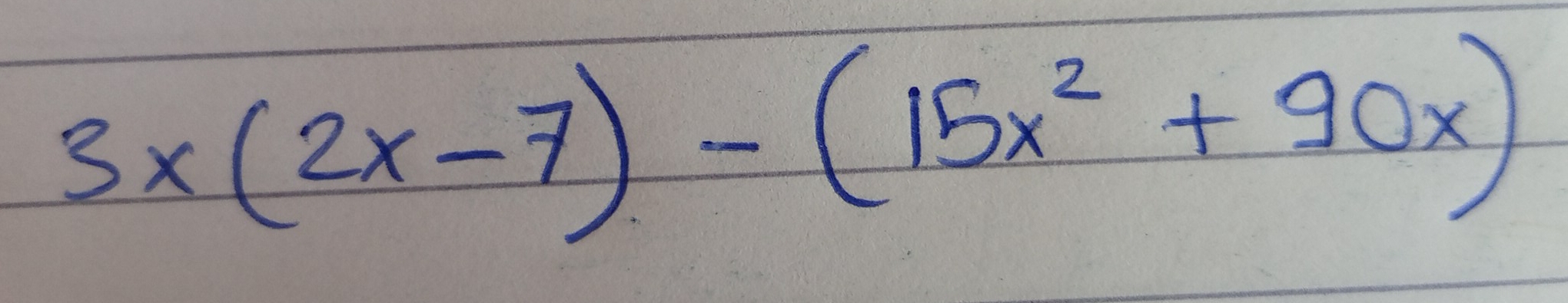 3x(2x-7)-(15x^2+90x)