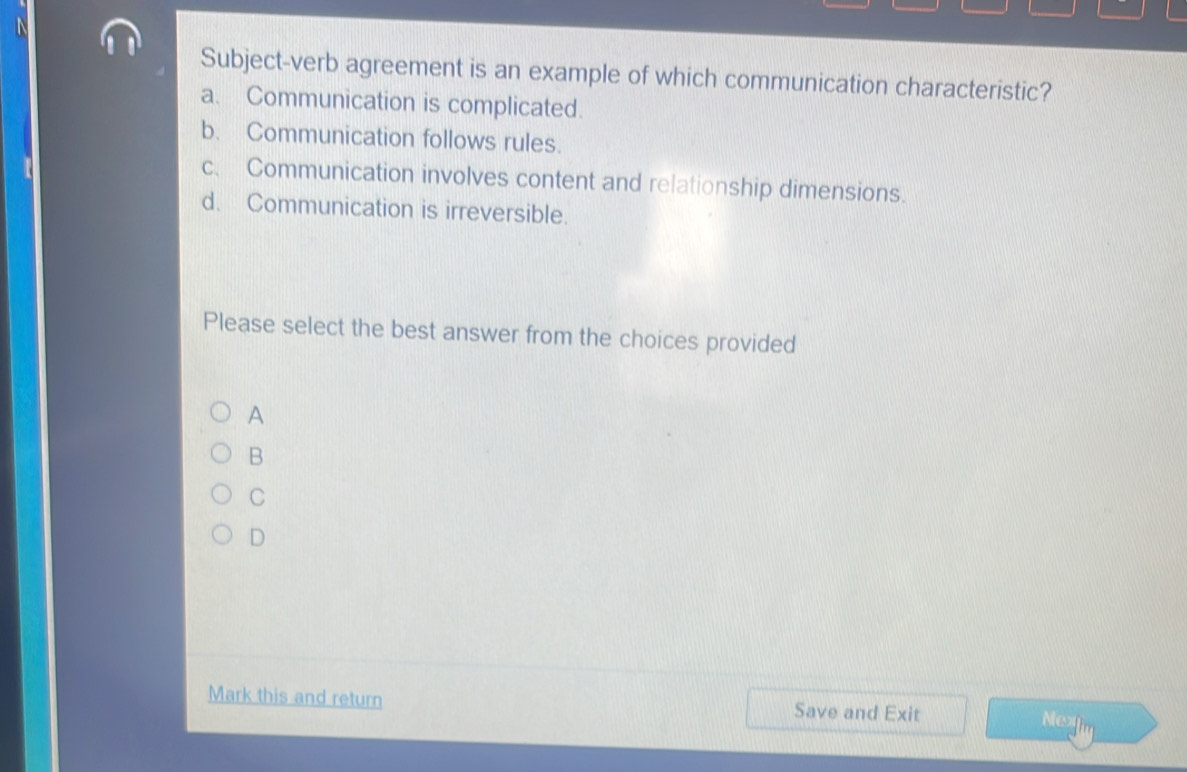 Solved: Subject-verb agreement is an example of which communication ...