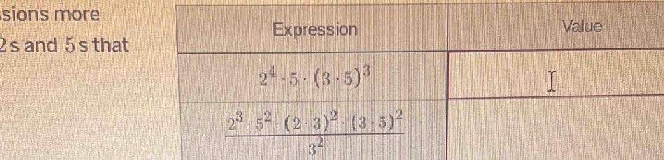 sions more
2 s and 5 s that