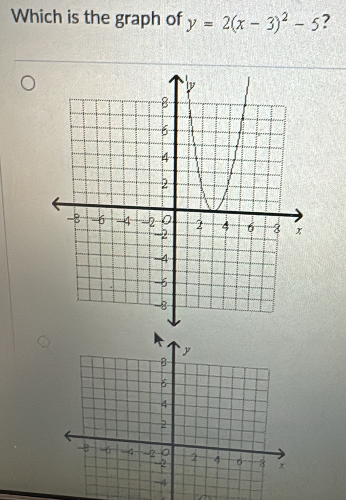 Which is the graph of y=2(x-3)^2-5 ?