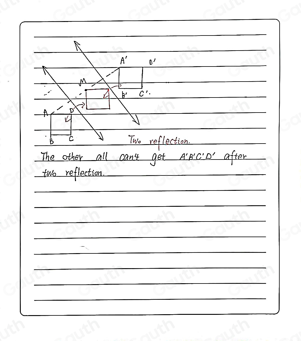 Solved: Which of the following shows the two lines of reflection that ...