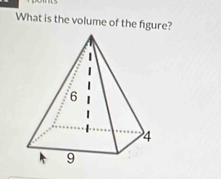 pomts 
What is the volume of the figure?