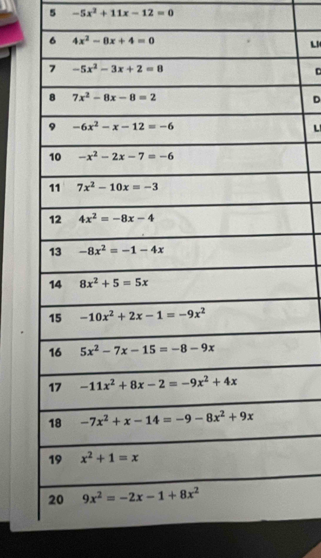 5 -5x^2+11x-12=0
LI
D
D
L