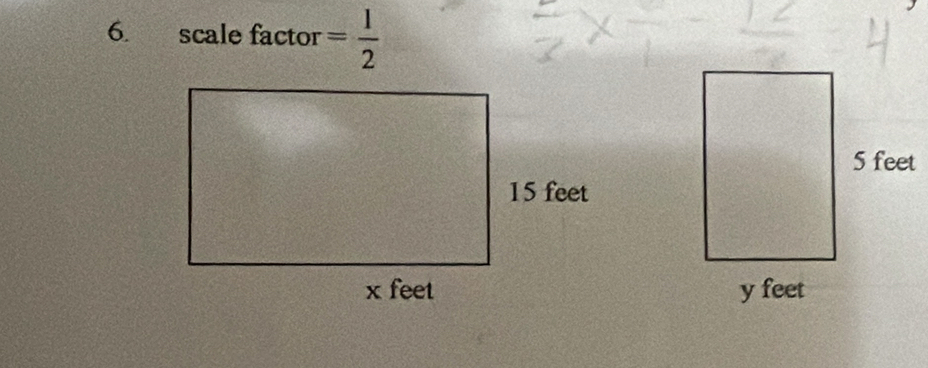 scale factor = 1/2 