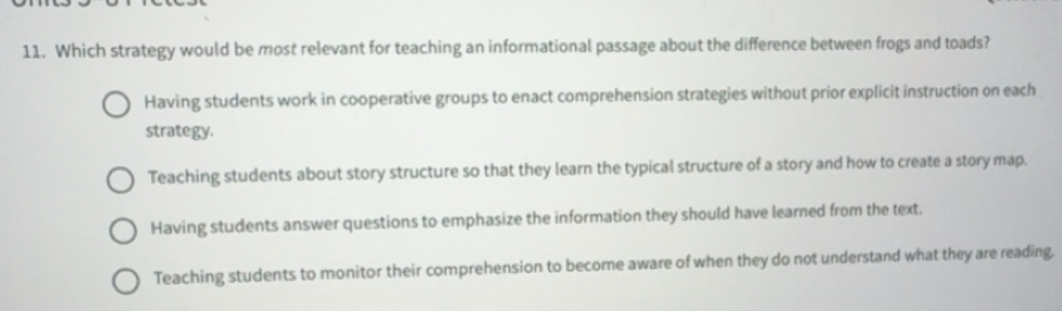 Solved: Which strategy would be most relevant for teaching an ...