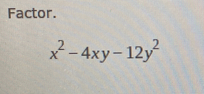 Factor.
x^2-4xy-12y^2