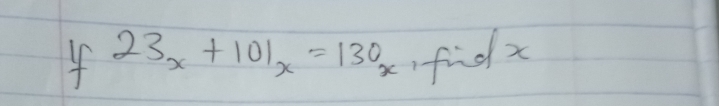 23x+101x=130x find x