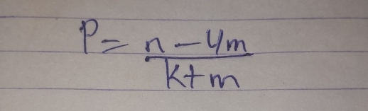 P= (n-4m)/k+m 