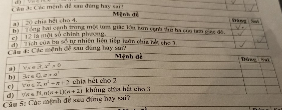 mệnh đề sau đúng hay sai?