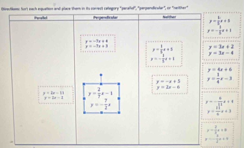 Dire"parallel", "perpendicular", or "neither"