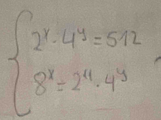 beginarrayl 2^x· 4^x=502 8^x=2^x· 4^yendarray.