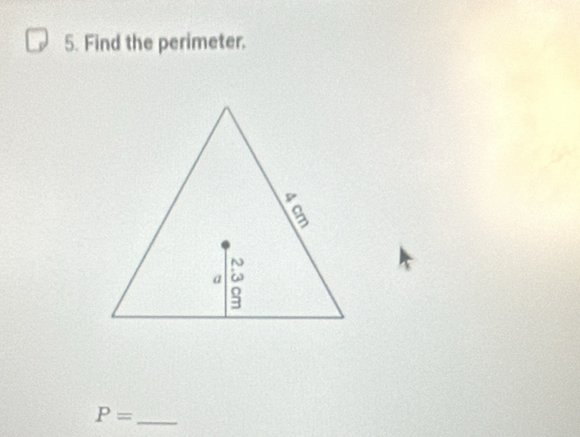 Find the perimeter.
P= _