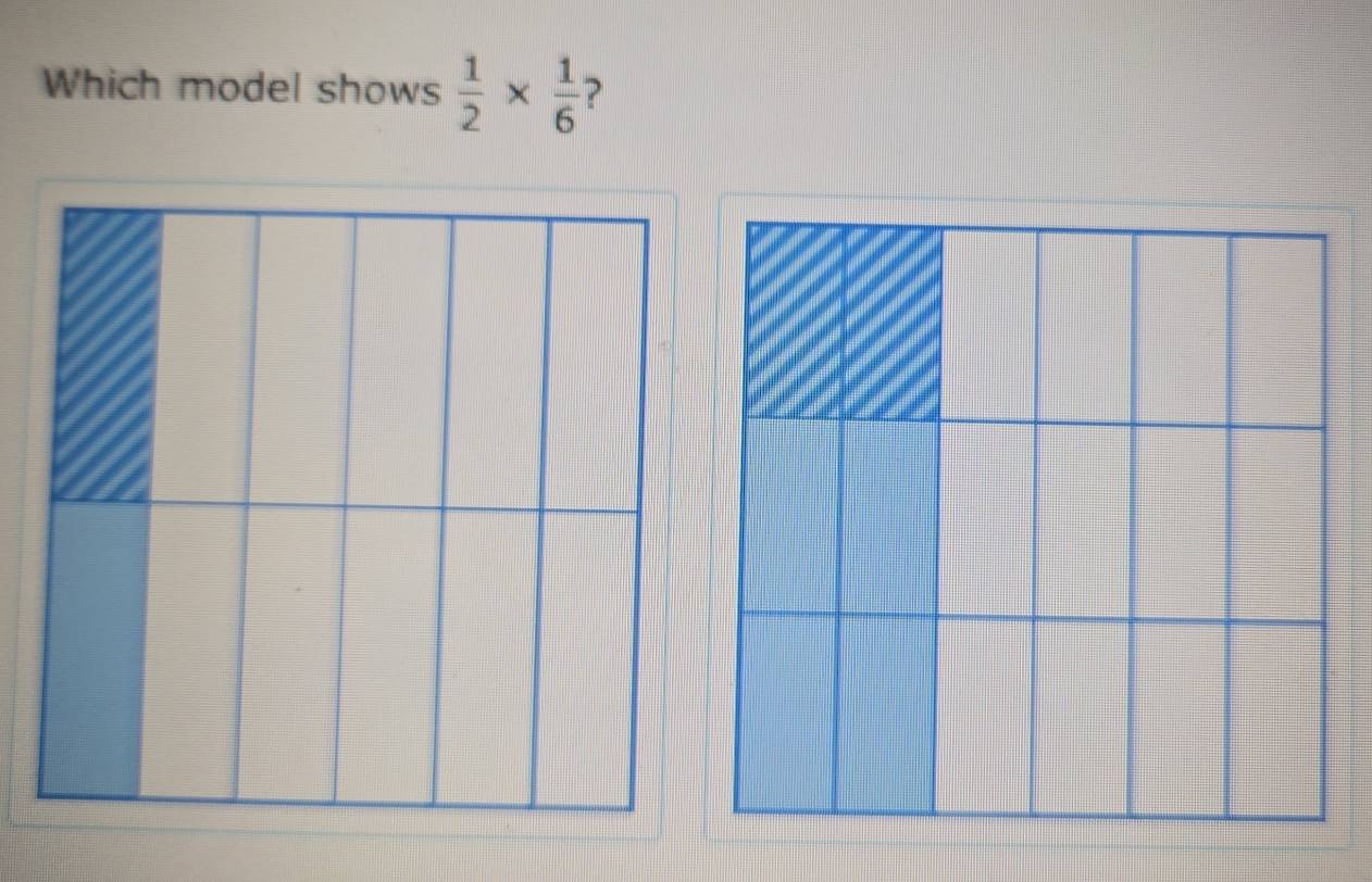 Which model shows  1/2 *  1/6  ?