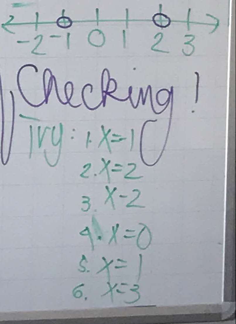 Chocking! 
Try: x=-1 ( 
2. x=2
3. x-2
9. x=0
S. x=1
6. x=3