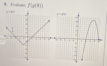 Evaluate: f(g(9))