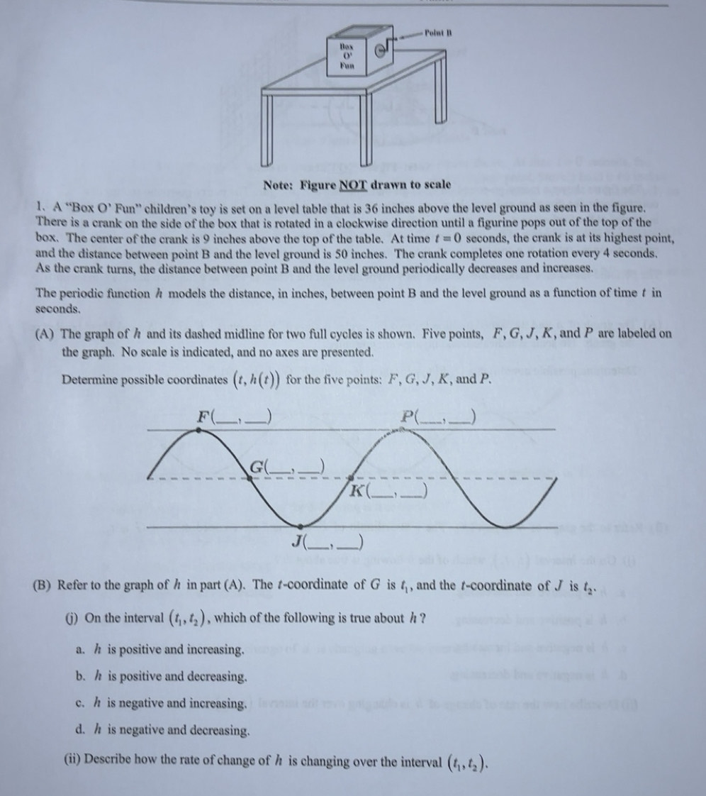 Gelöst:Note: Figure NOT drawn to scale 1. A “Box O' Fun' children’s toy ...