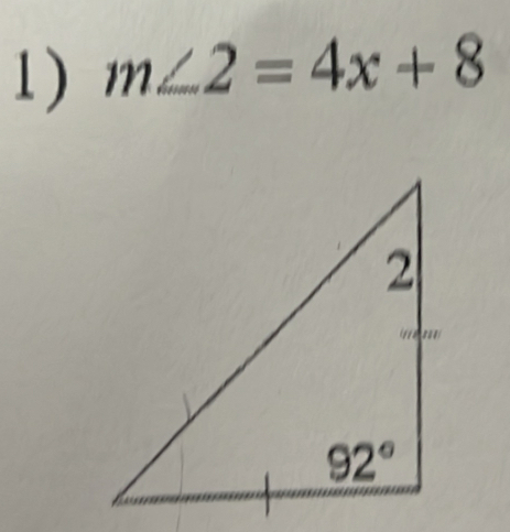 m∠ 2=4x+8