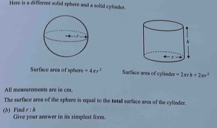 Solved: Here is a different solid sphere and a solid cylinder. Surface ...