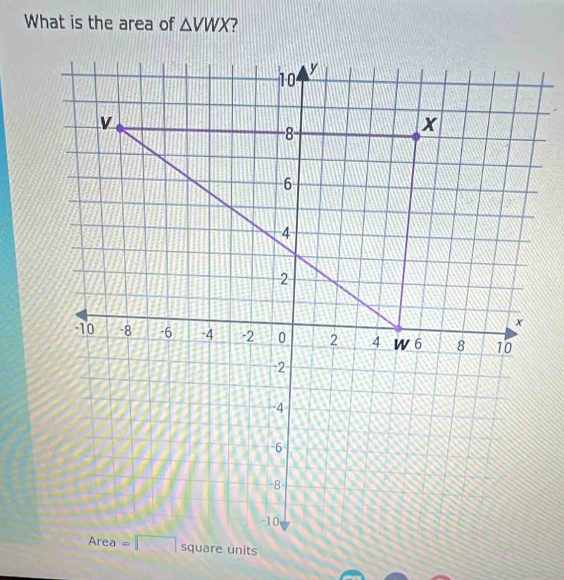 What is the area of △ VWX