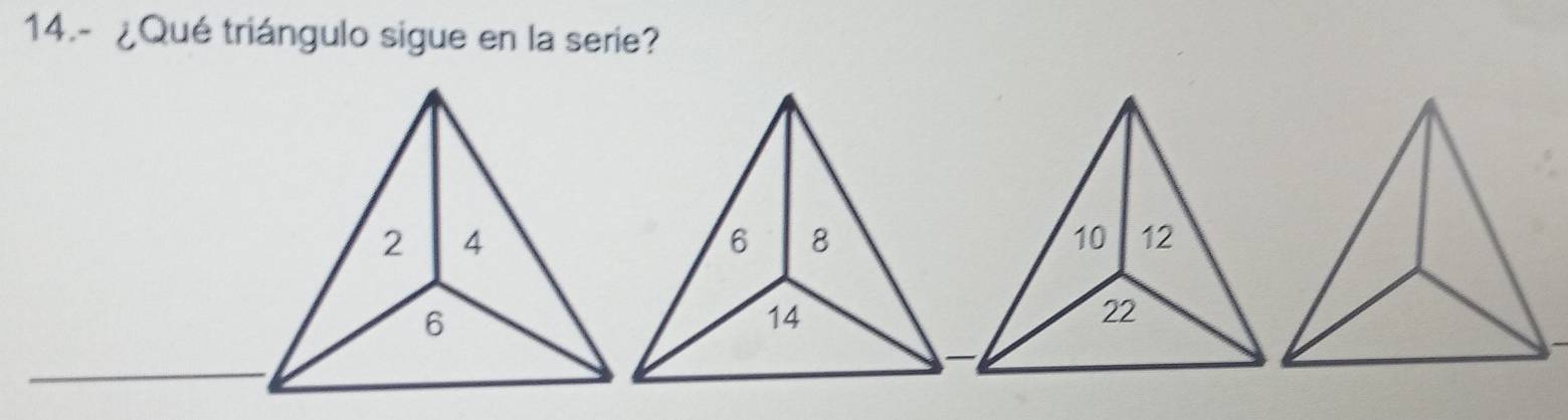 14.- ¿Qué triángulo sigue en la serie?