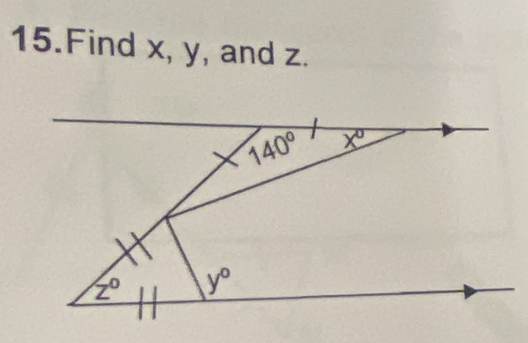 Find x, y, and z.