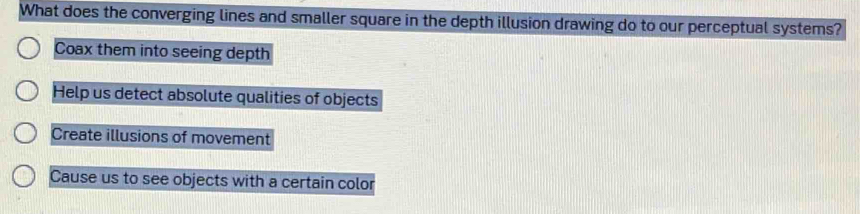 Solved: What does the converging lines and smaller square in the depth ...
