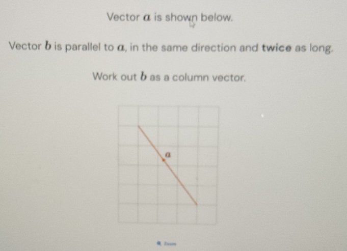 Solved: Vector a is shown below. Vector b is parallel to a, in the same ...