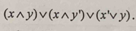 (xwedge y)vee (xwedge y')vee (x'vee y).