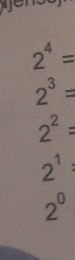 2^4=
2^3=
2^2=
2^1=
2^0