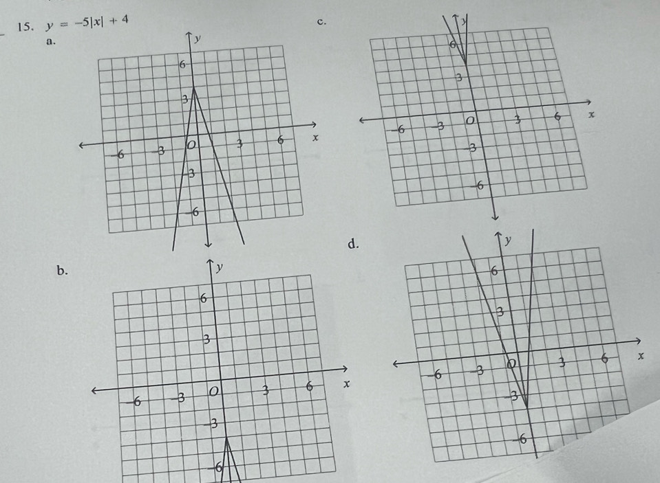 y=-5|x|+4
c. 
_ 
a. 
d. 
b.