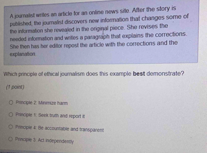 Solved: A journalist writes an article for an online news site. After ...