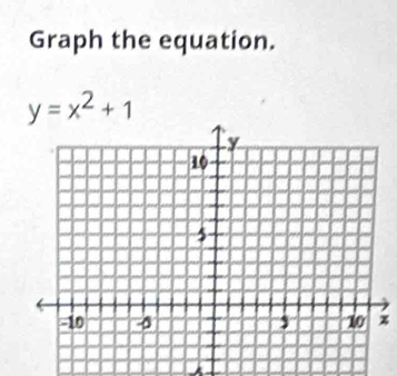 Graph the equation.
y=x^2+1
% 
A