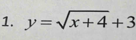 y=sqrt(x+4)+3