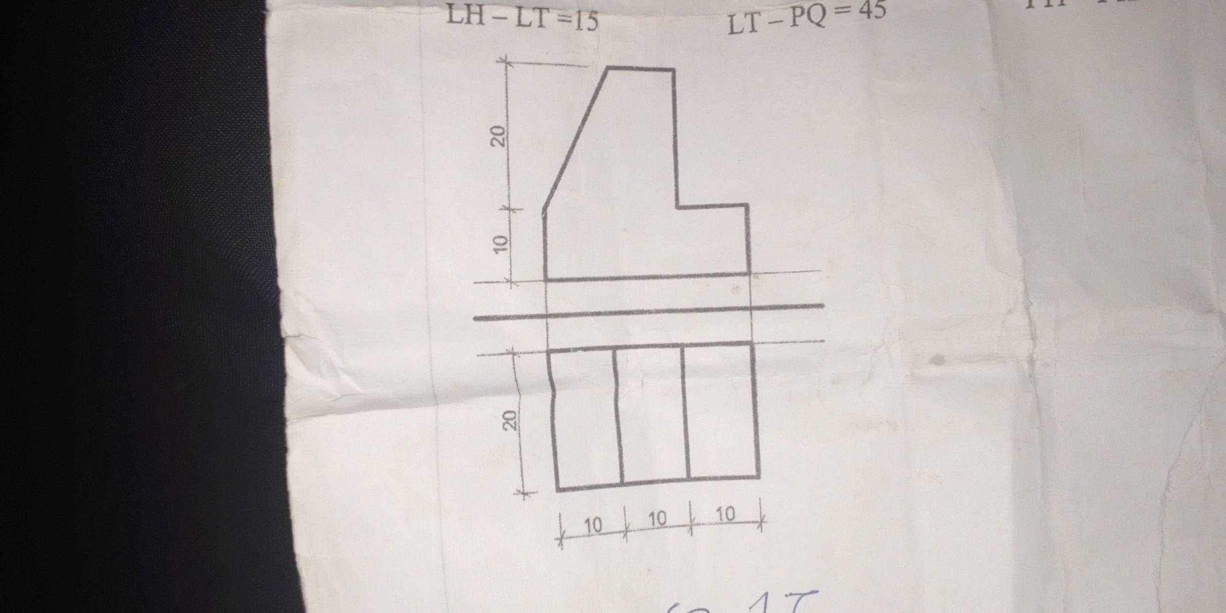 LH-LT=15
LT-PQ=45