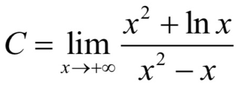 C=limlimits _xto +∈fty  (x^2+ln x)/x^2-x 