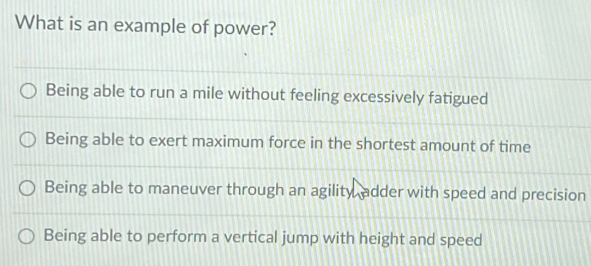 What is an example of power?
n