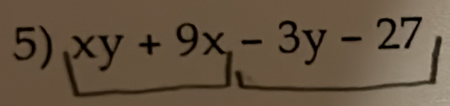 xy+9x, -3y-27