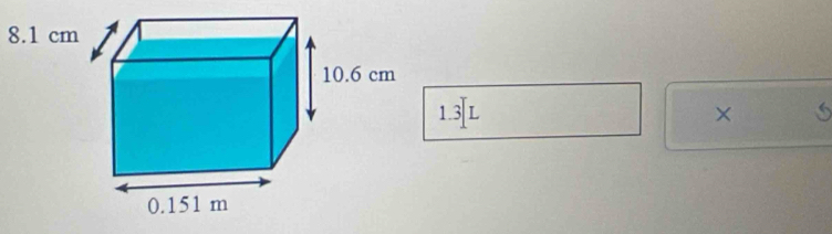 8.1 cm
1.3[L
×