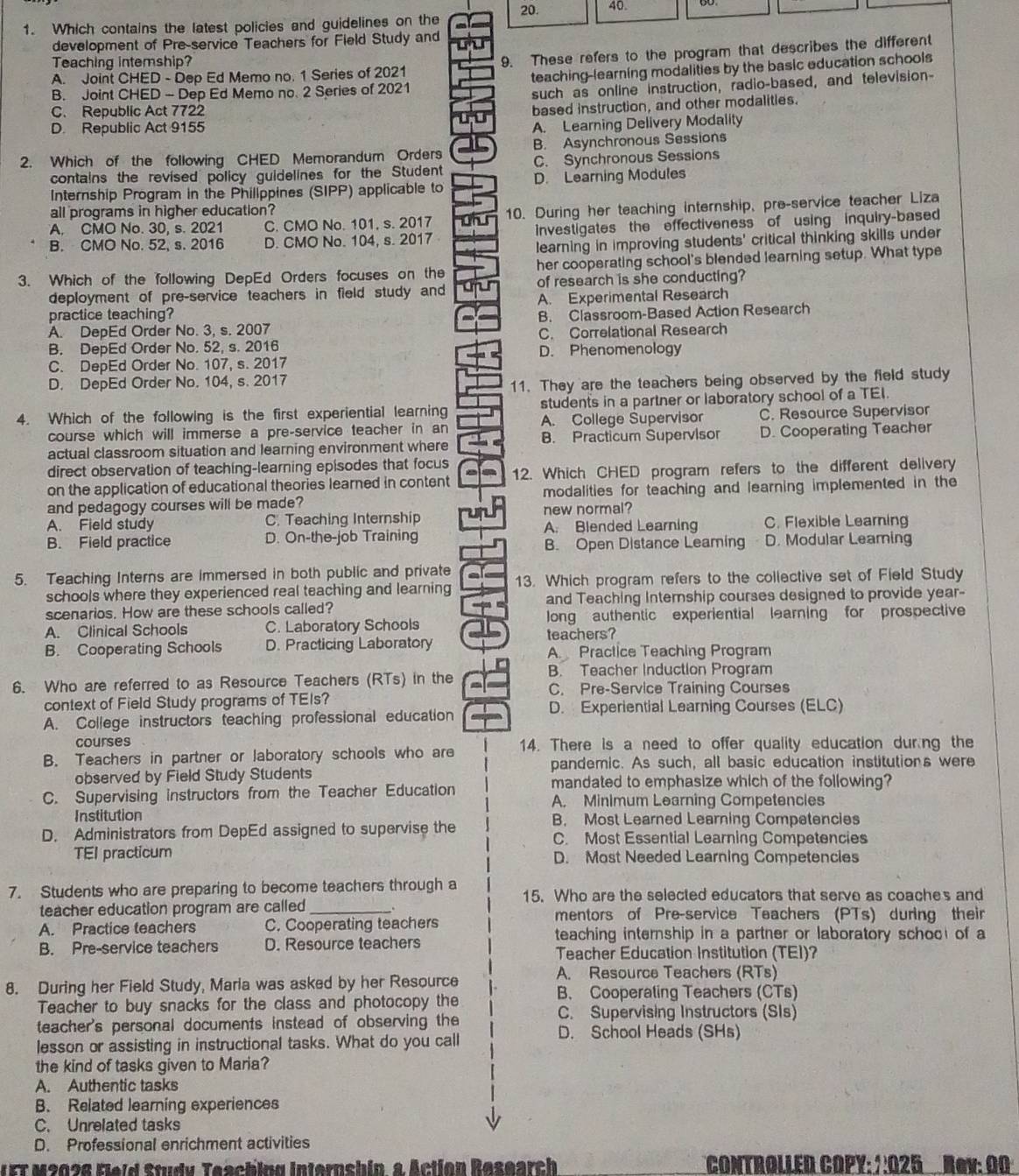 Solved: Which contains the latest policies and guidelines on the 20. 40 ...