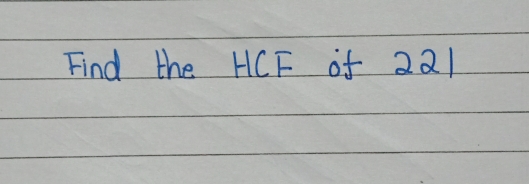 Find the HCF of 221