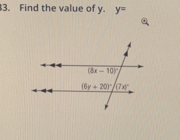 Find the value of y. y=