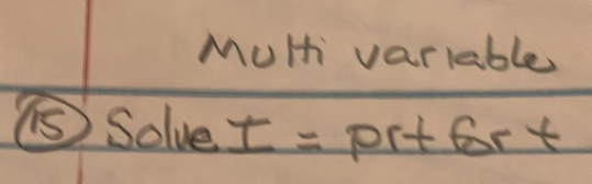 MuHi variable 
⑤ Solve I=pr+fort