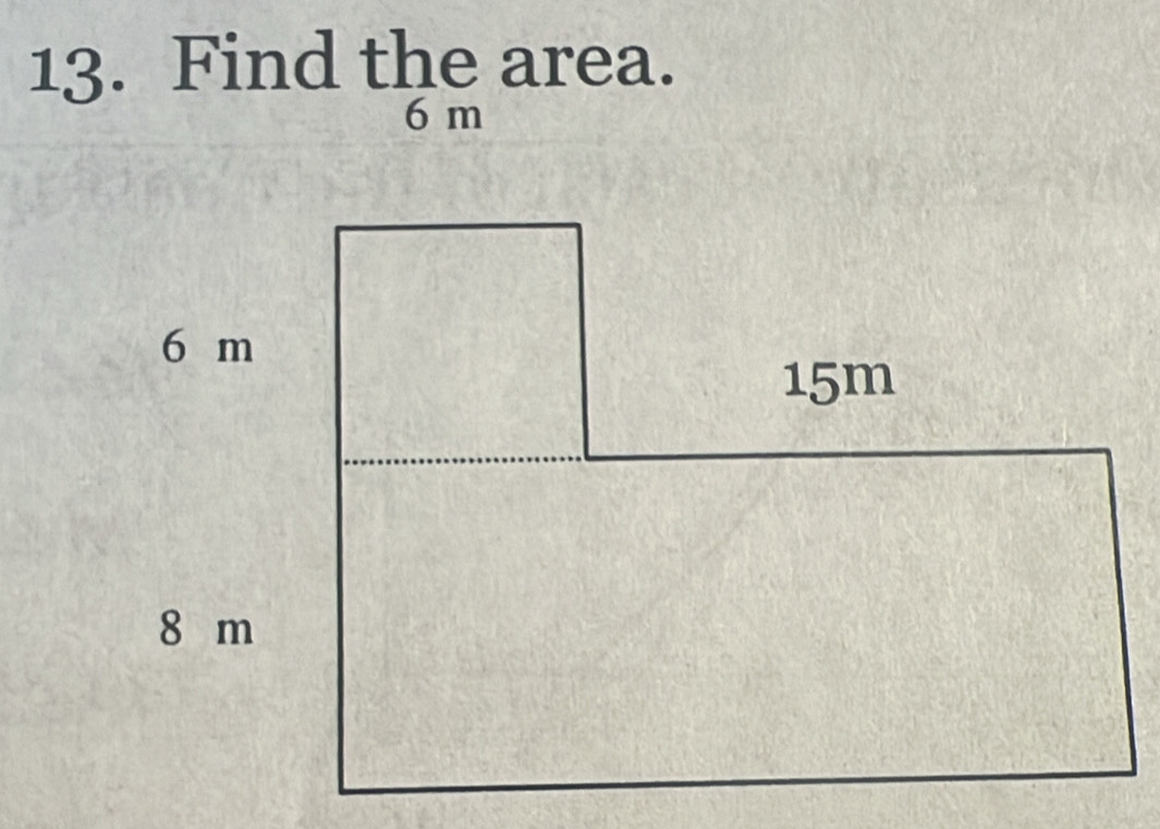 Find the area.
6 m