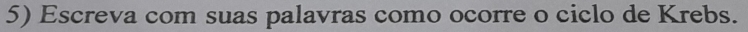 Escreva com suas palavras como ocorre o ciclo de Krebs.